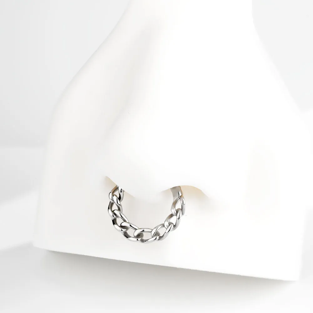 16G Chain Style Hinged Segment Septum Ring