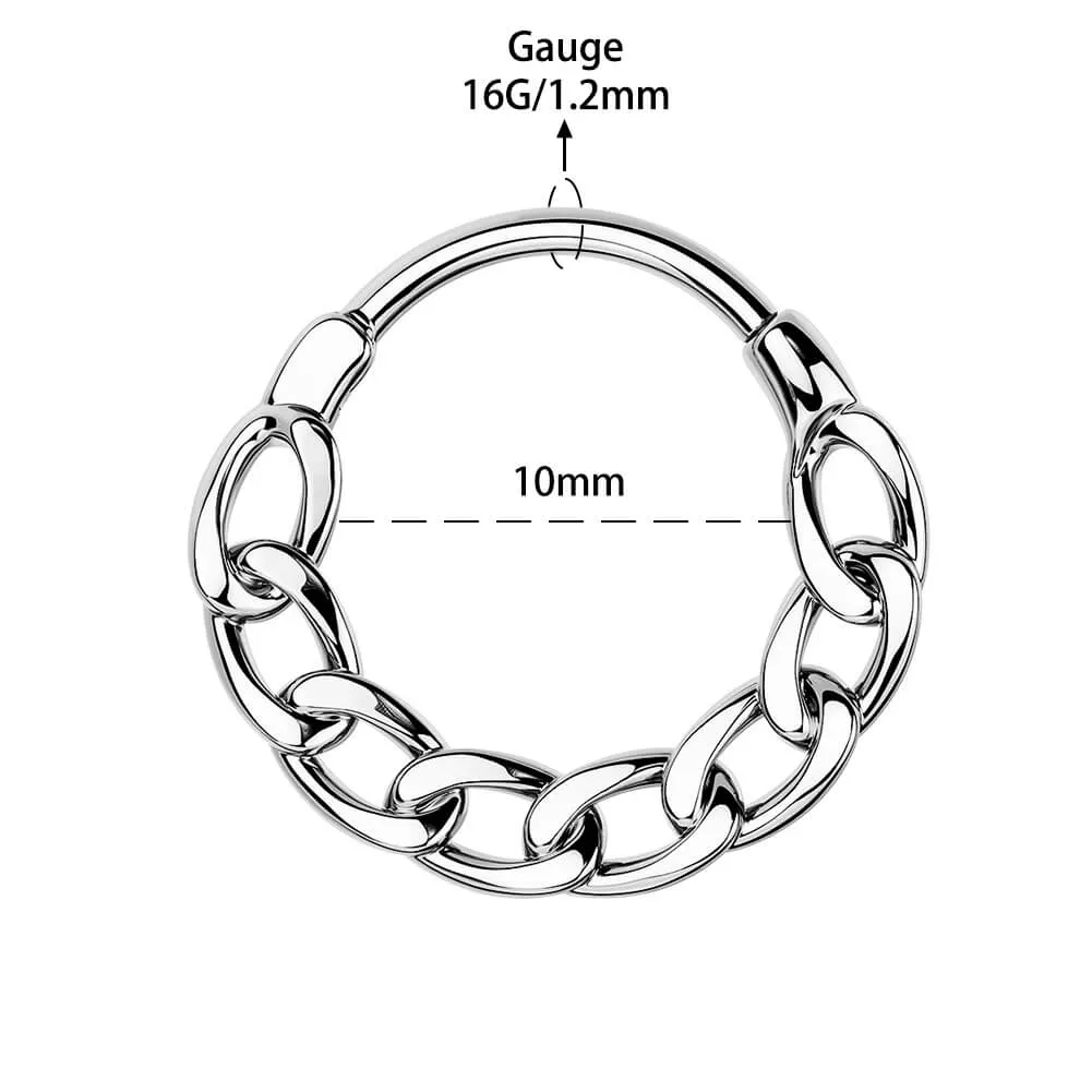 16G Chain Style Hinged Segment Septum Ring