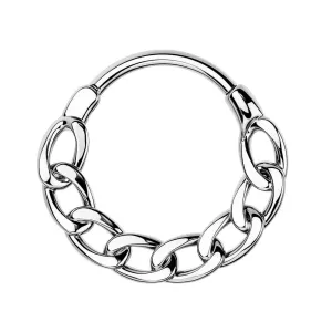 16G Chain Style Hinged Segment Septum Ring