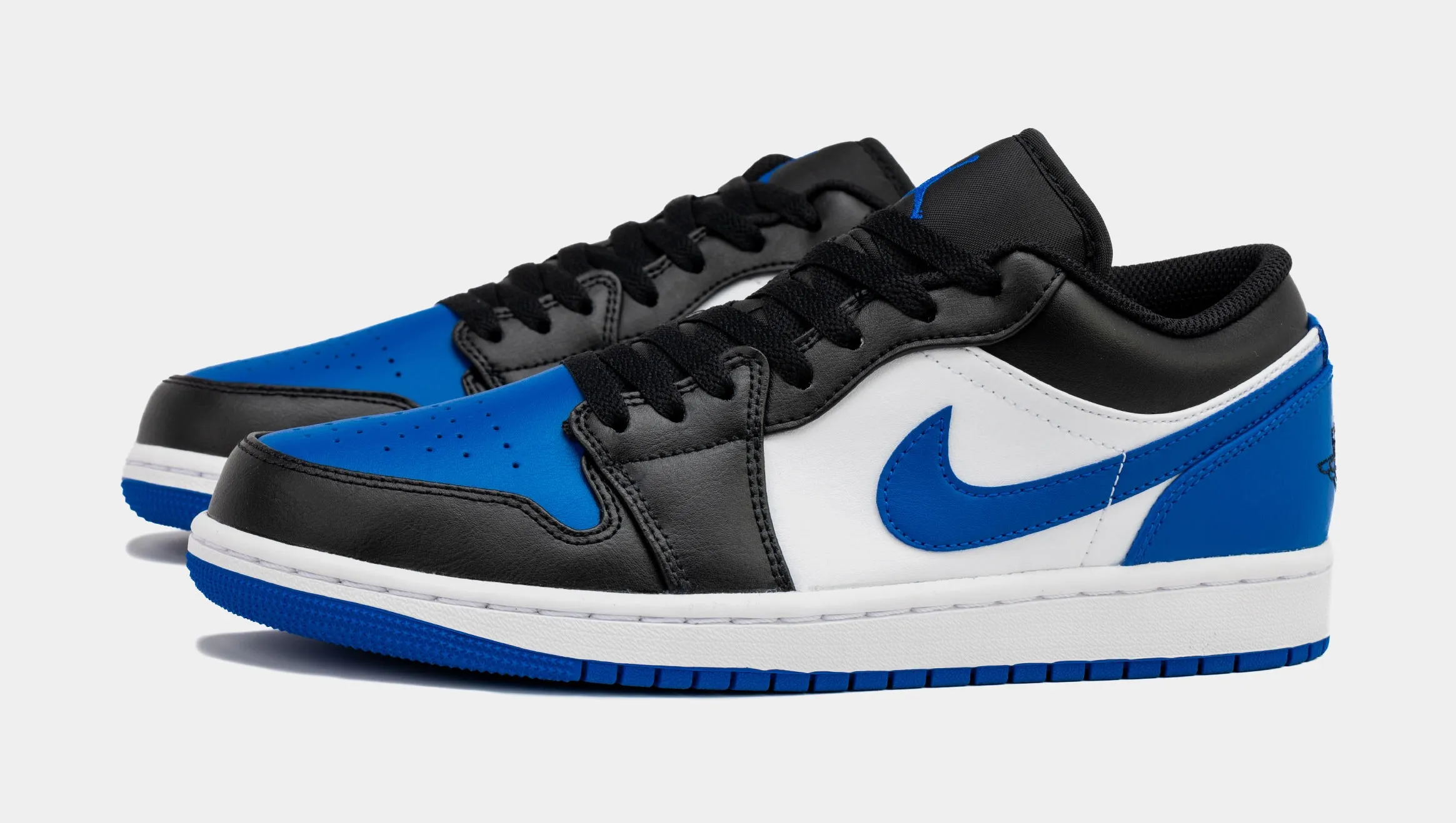 Air Jordan 1 Retro Low Royal Toe Mens Lifestyle Shoes (Black/White/Royal Blue)