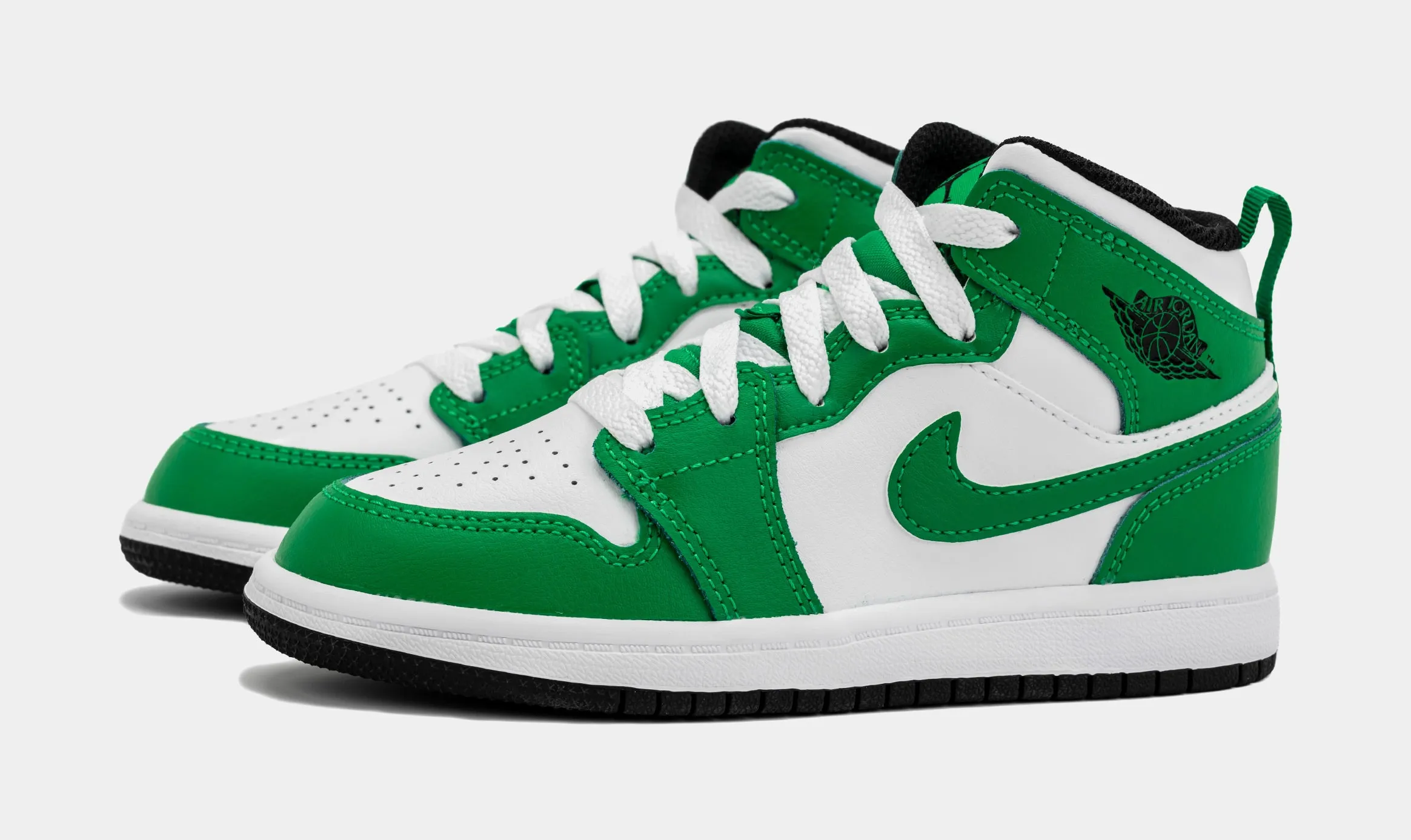 Air Jordan 1 Retro Mid Preschool Lifestyle Shoes (Green/White)