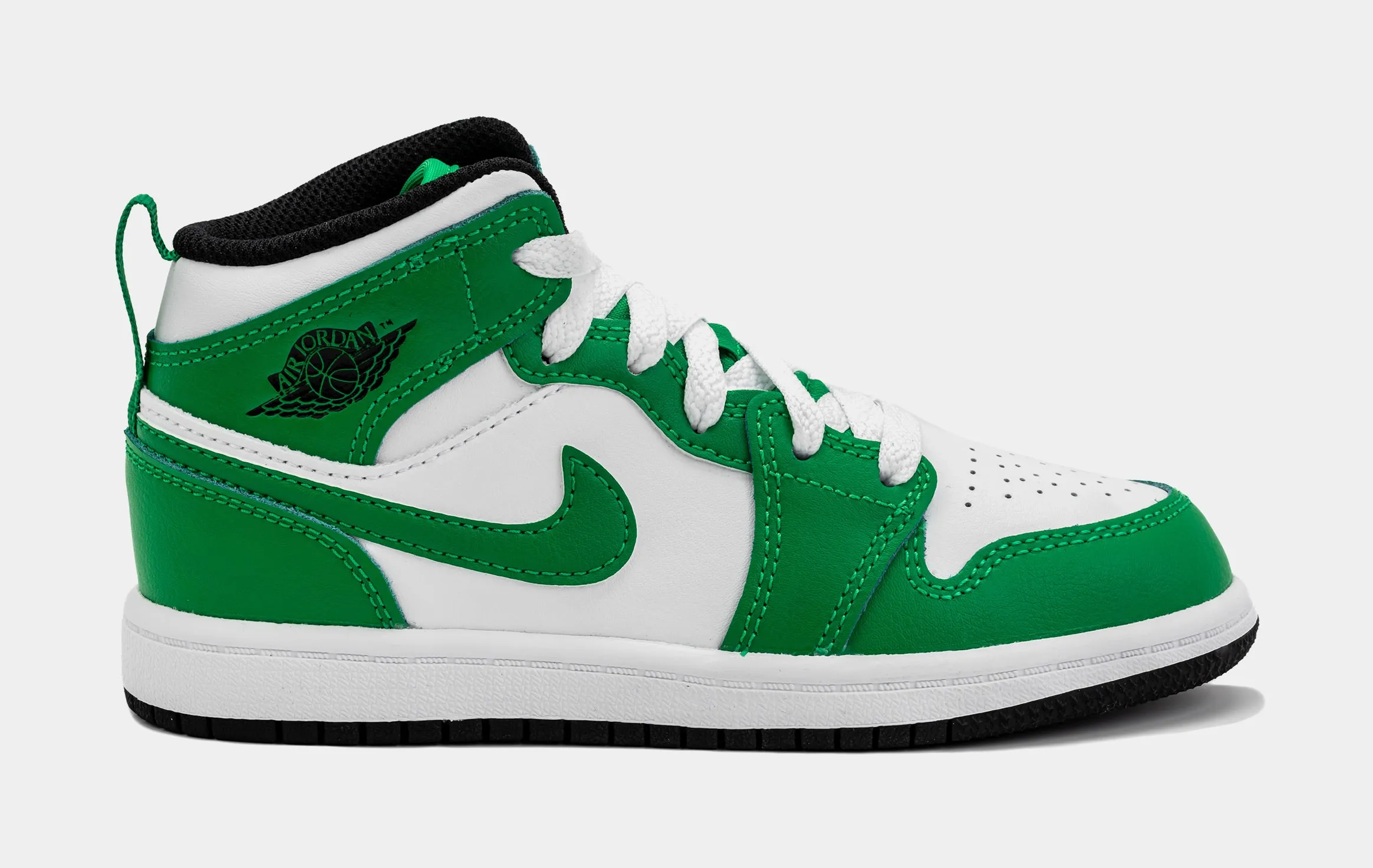 Air Jordan 1 Retro Mid Preschool Lifestyle Shoes (Green/White)