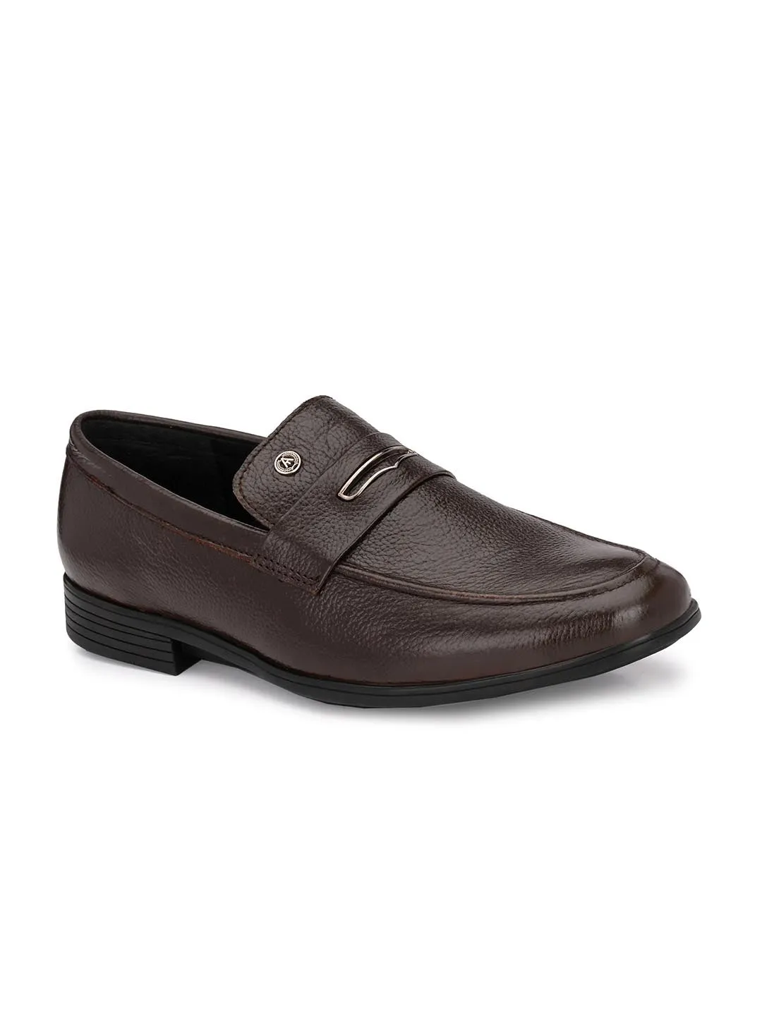 Alberto Torresi Genuine Leather Brown Slipon Formal Shoes For Men