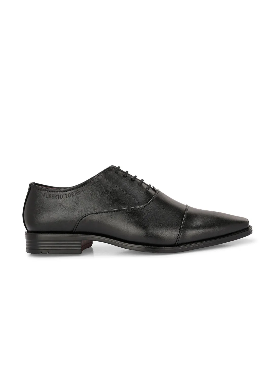 Alberto Torresi Synthetic Black Laceup Formal Shoes