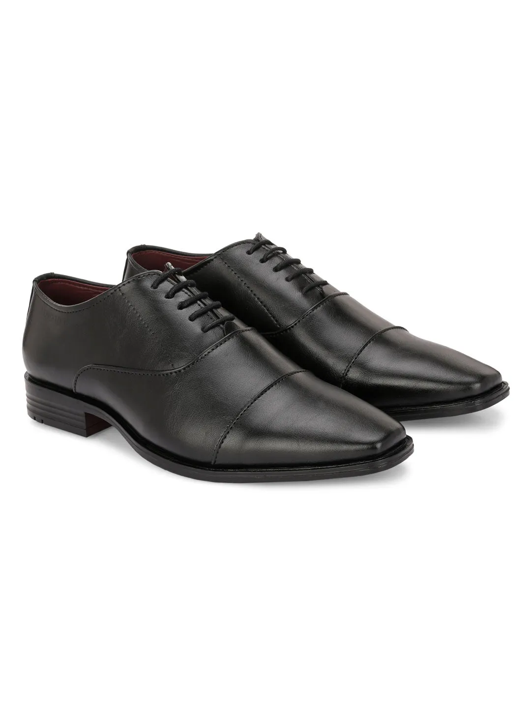 Alberto Torresi Synthetic Black Laceup Formal Shoes