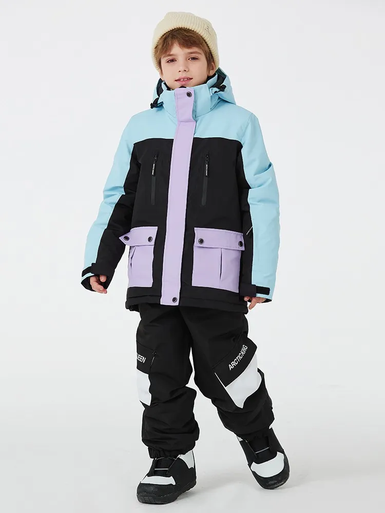 ARCTIC QUEEN Kids Bold Colorblock Ski Jacket