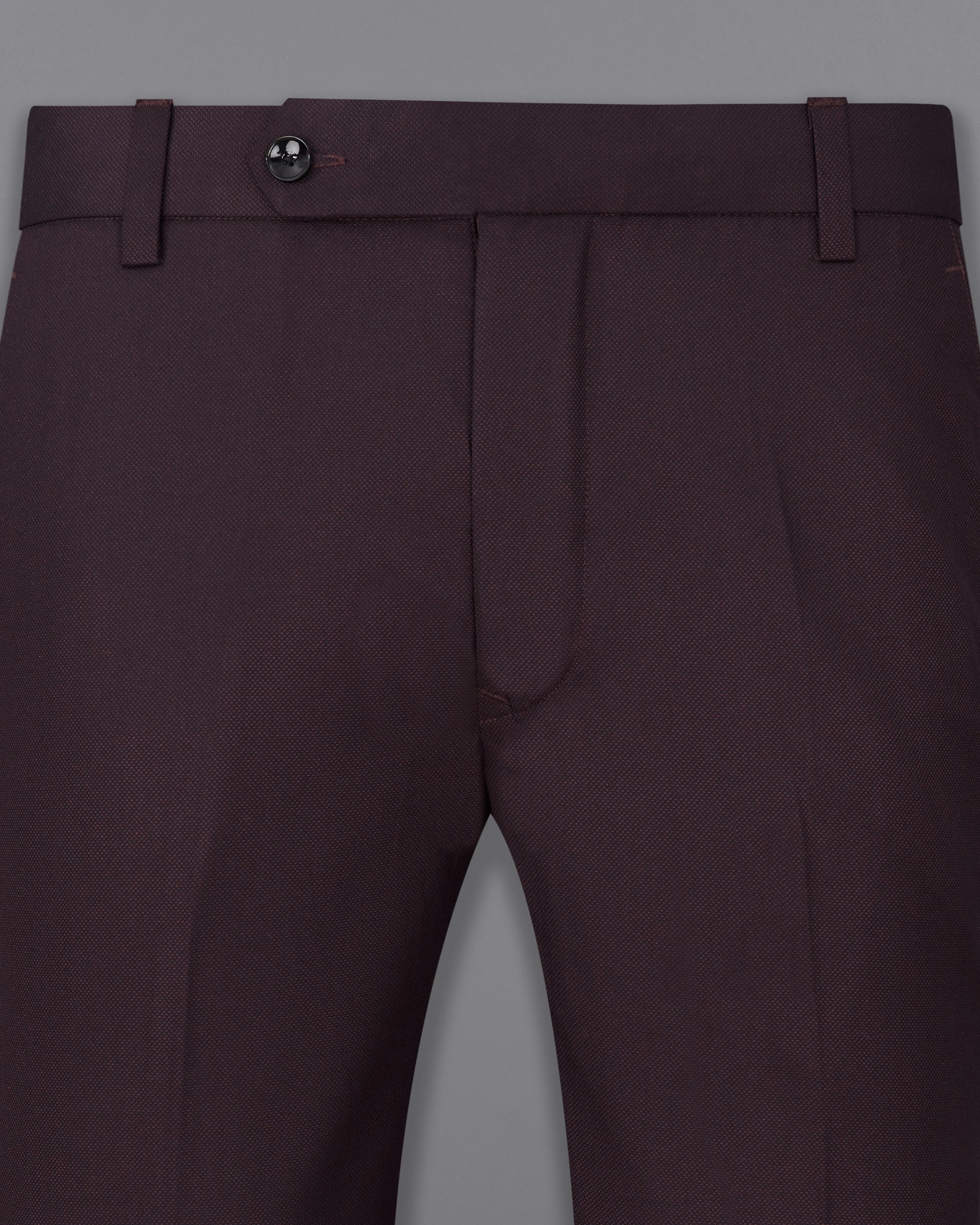 Aubergine Maroon Cross Placket Bandhgala Suit