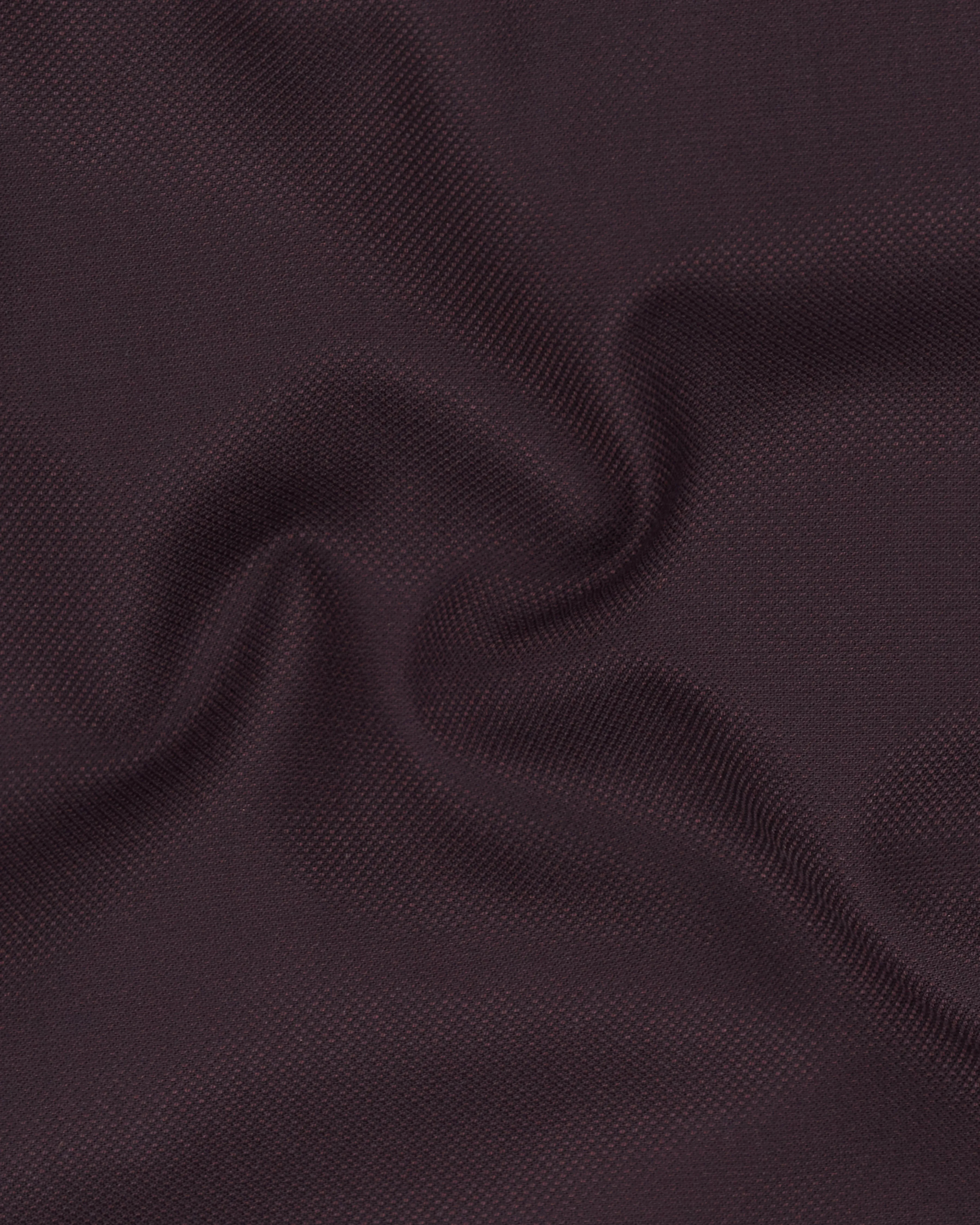 Aubergine Maroon Cross Placket Bandhgala Suit