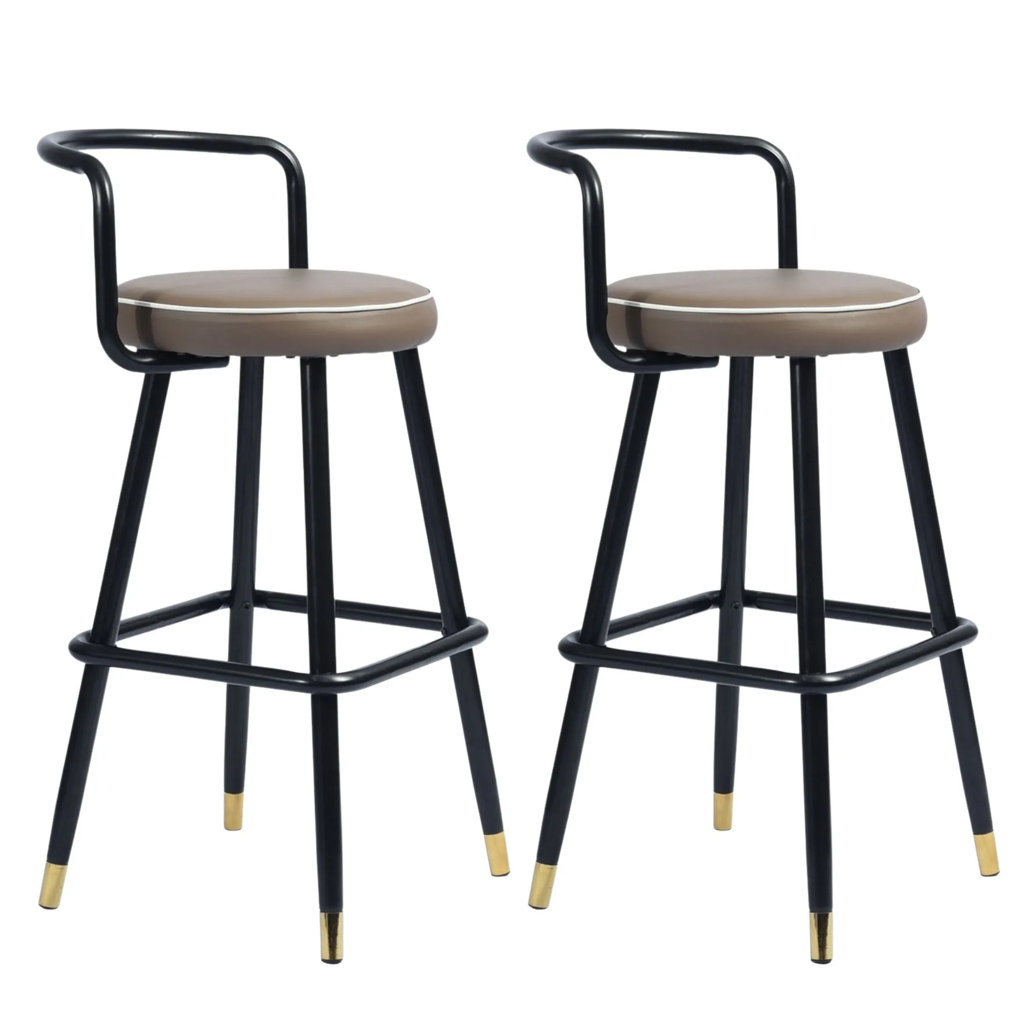 BALLON PU upholstery Counter Barstool(set of 2)-HomyCasa