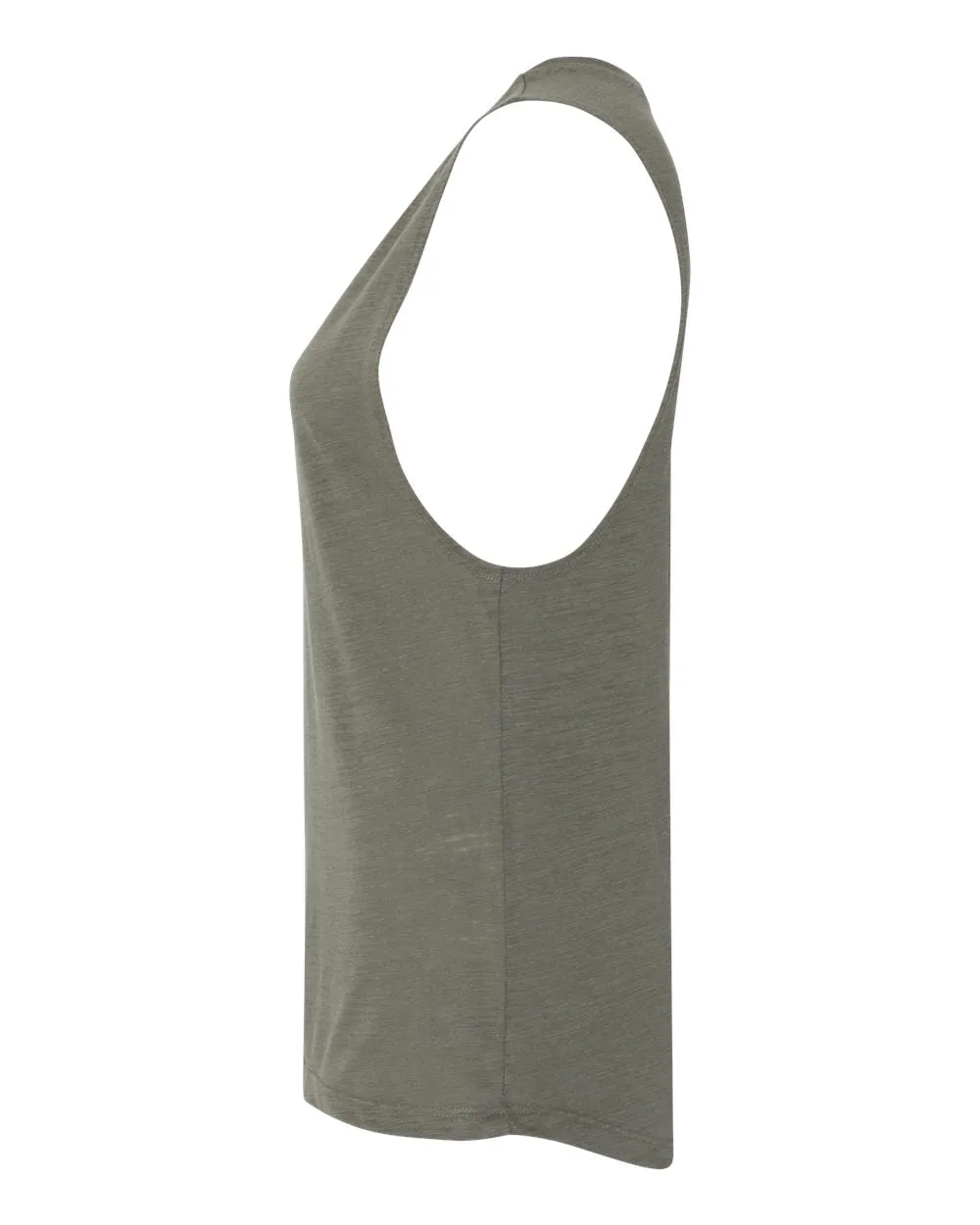 Bella   Canvas 8803 Women's Flowy Scoop Muscle Tank - Olive Slub