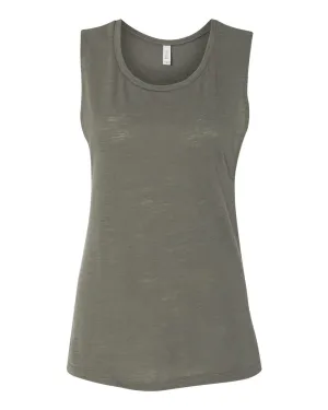 Bella   Canvas 8803 Women's Flowy Scoop Muscle Tank - Olive Slub