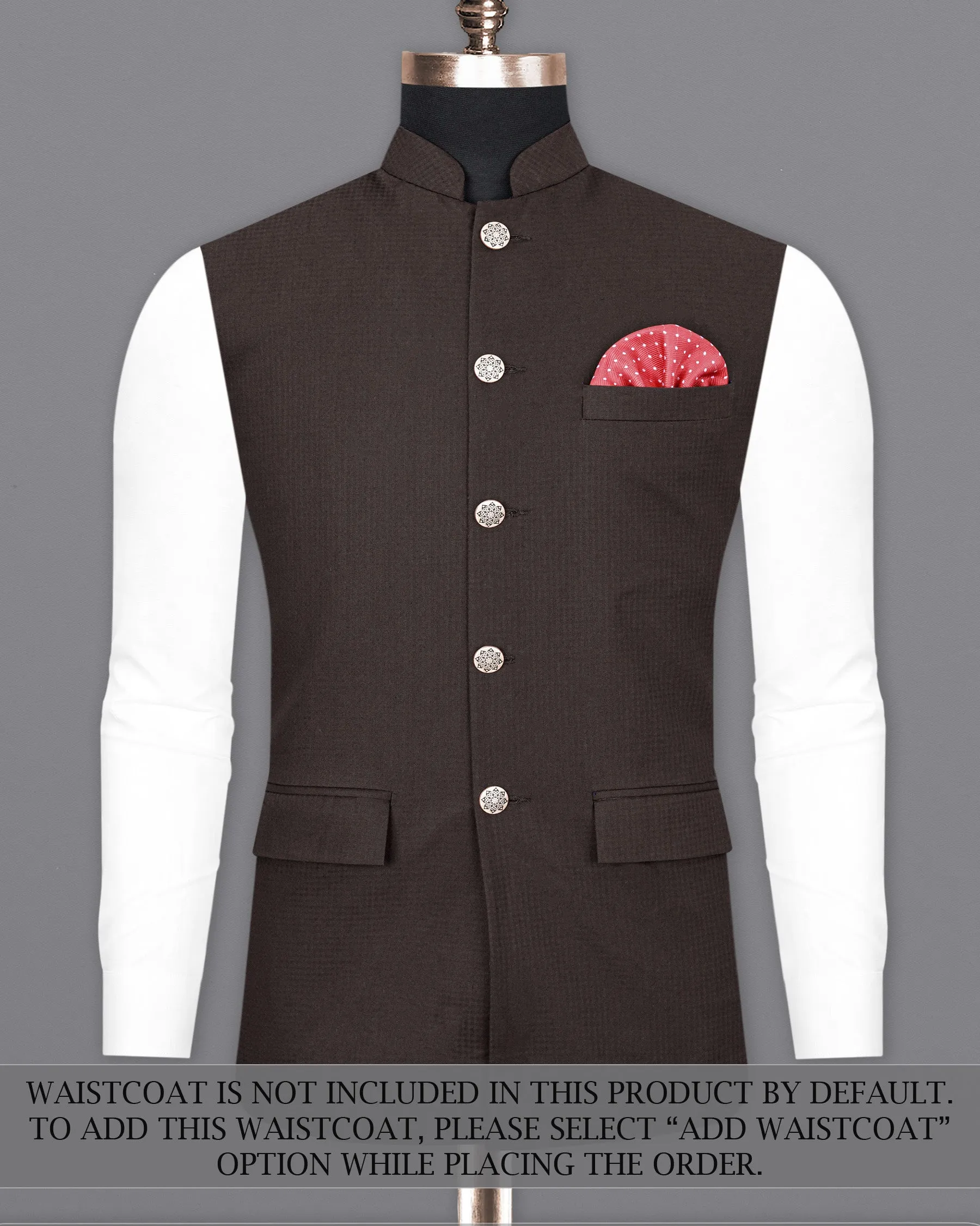 Birch Brown Bandhgala Sports Premium Cotton Suit