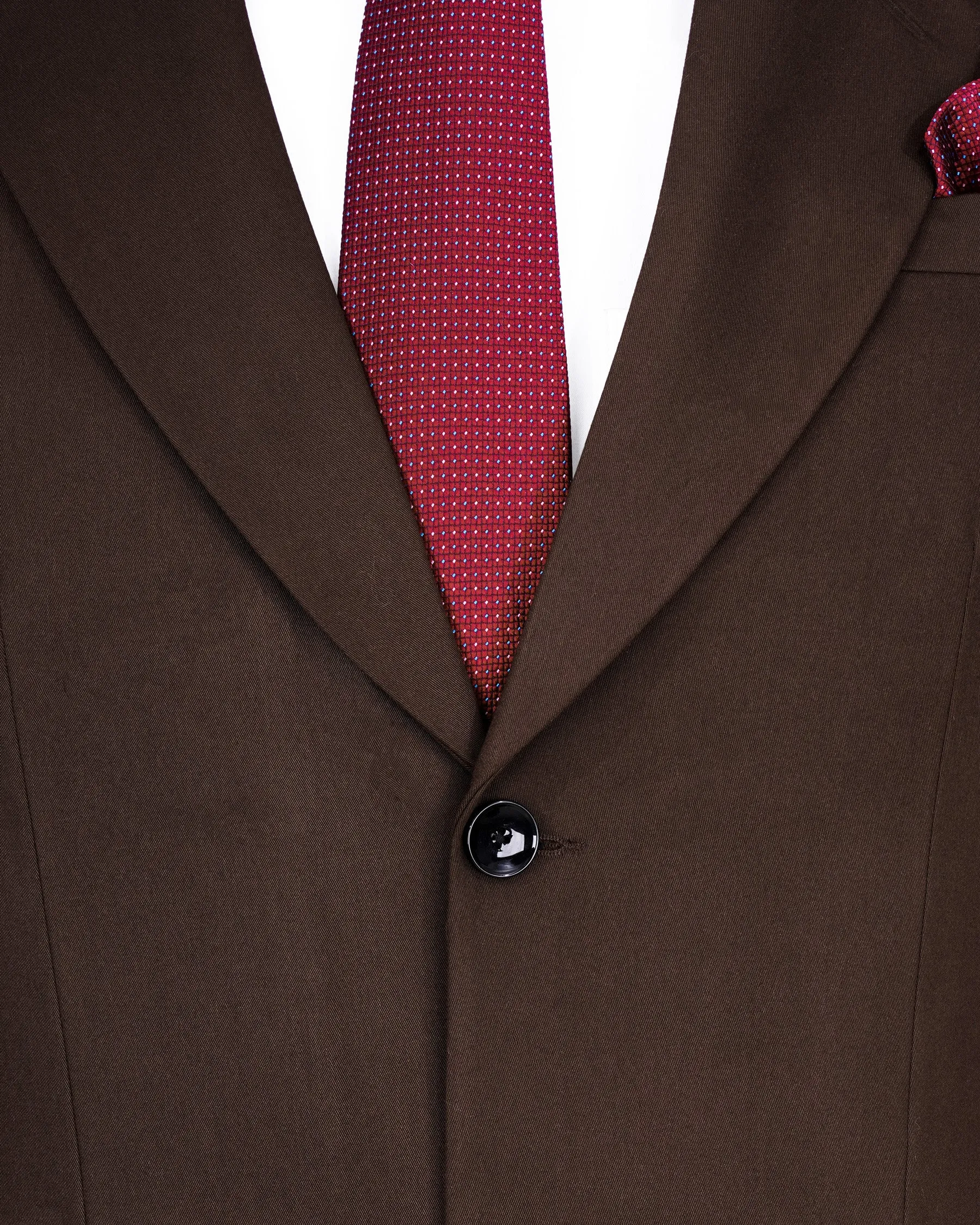 Bistre Solid Brown Single Breasted Blazer