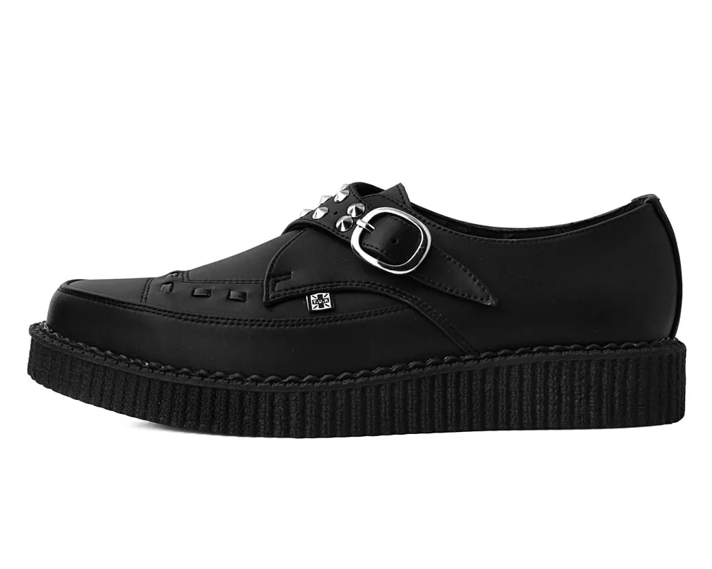 Black TUKskin™ Studded Buckle Pointed Creeper