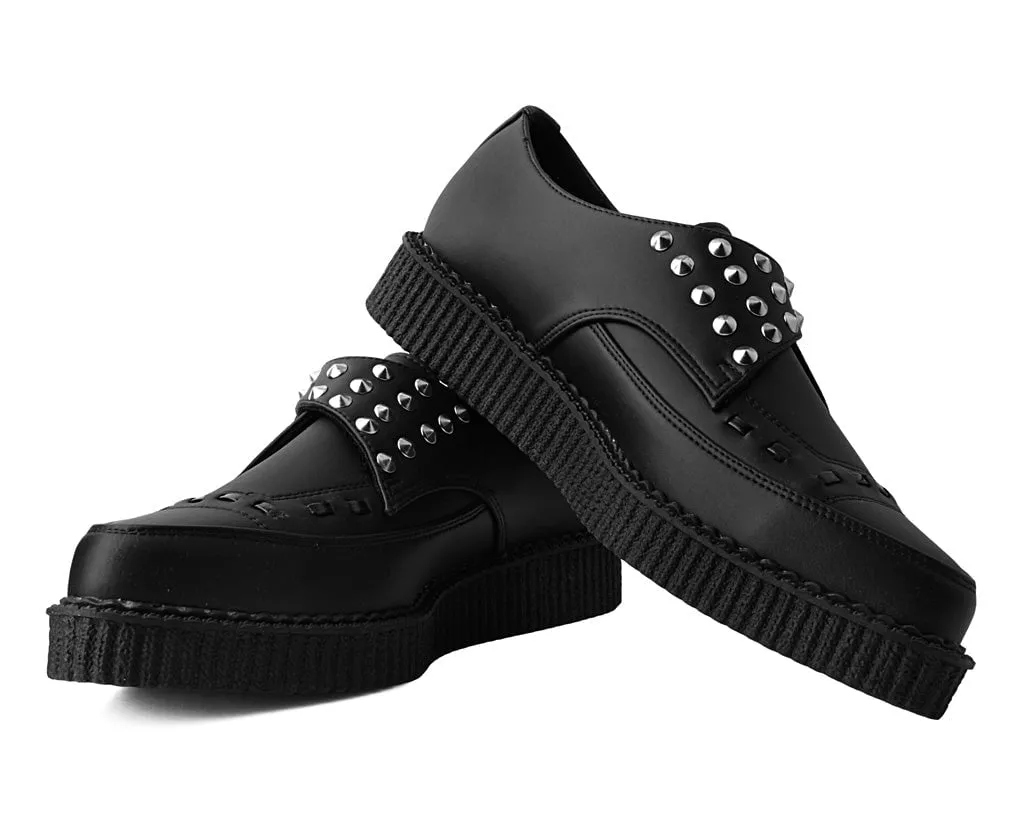 Black TUKskin™ Studded Buckle Pointed Creeper