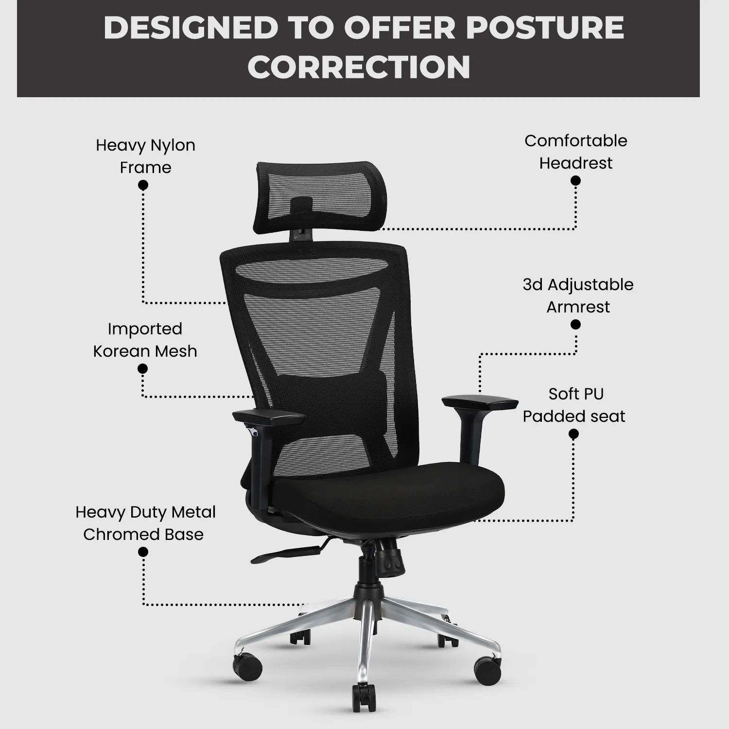 Black Zillion High Back Ergonomic Office