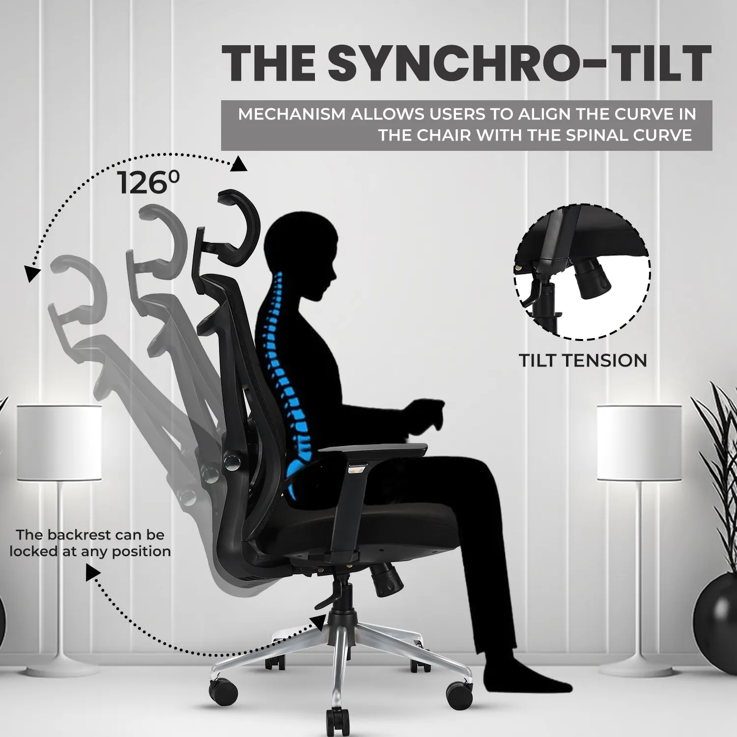 Black Zillion High Back Ergonomic Office