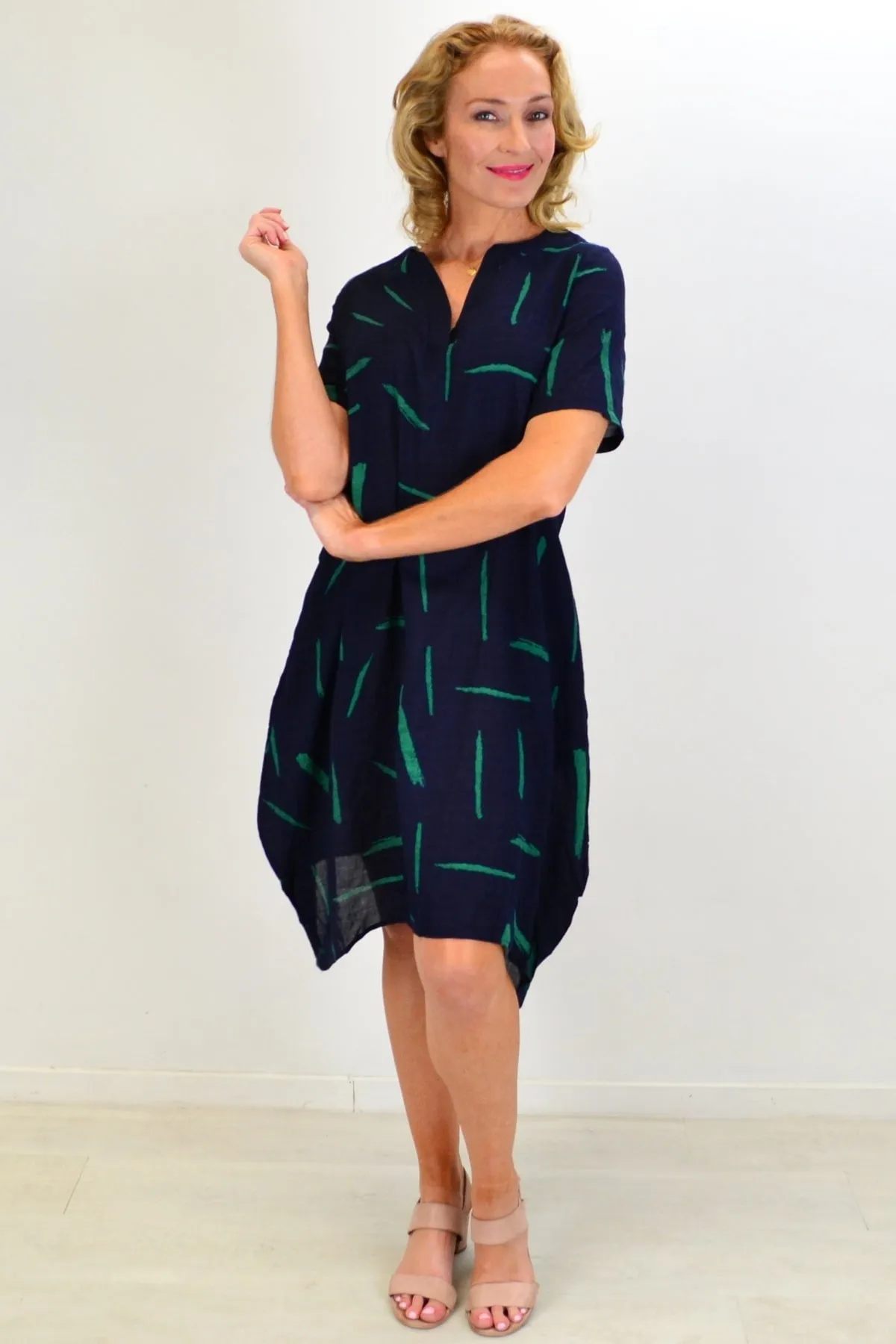 Blue Green Splash Tunic Dress