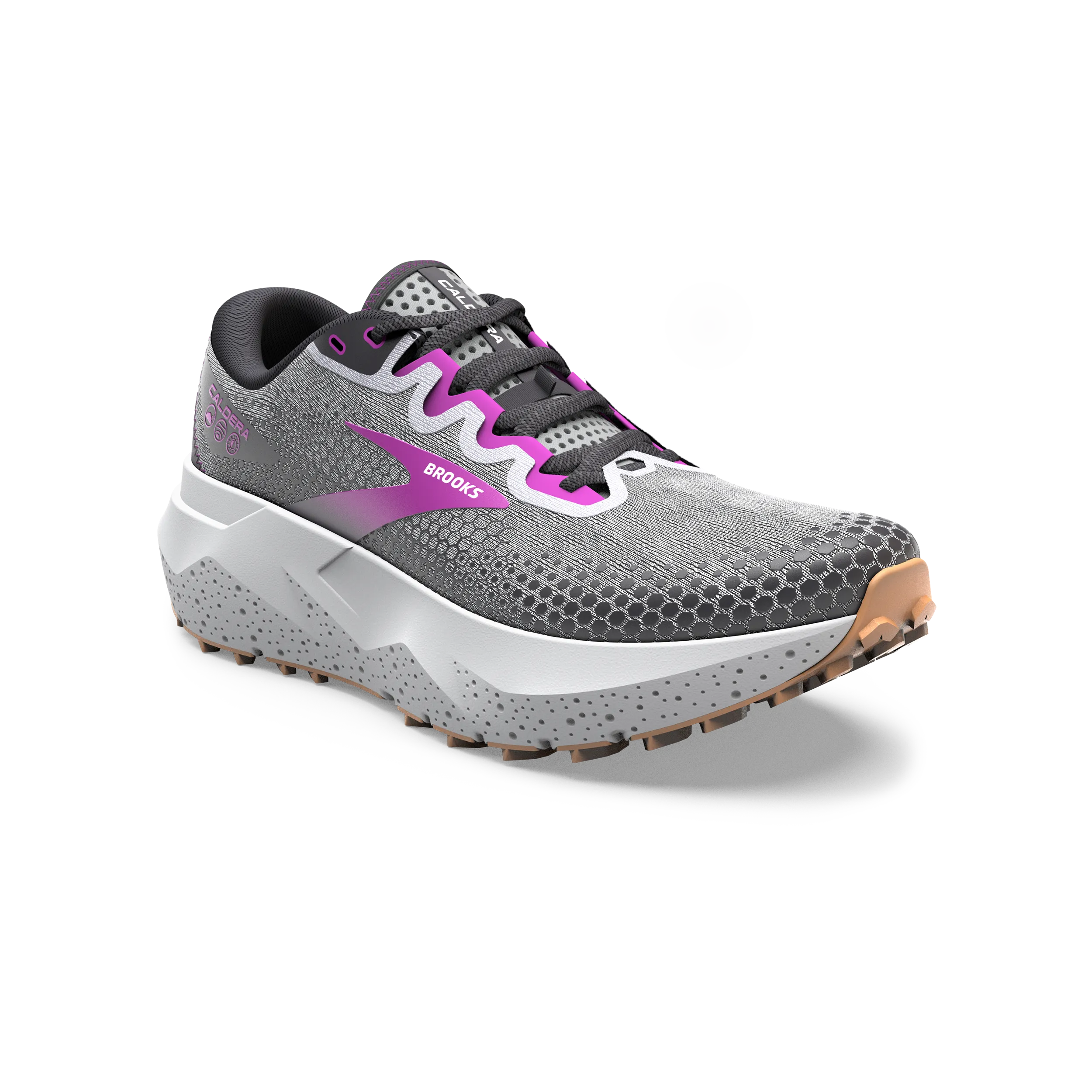 Brooks Caldera 6 (B Width) - Oyster/Blackened Pearl/Purple (Womens)