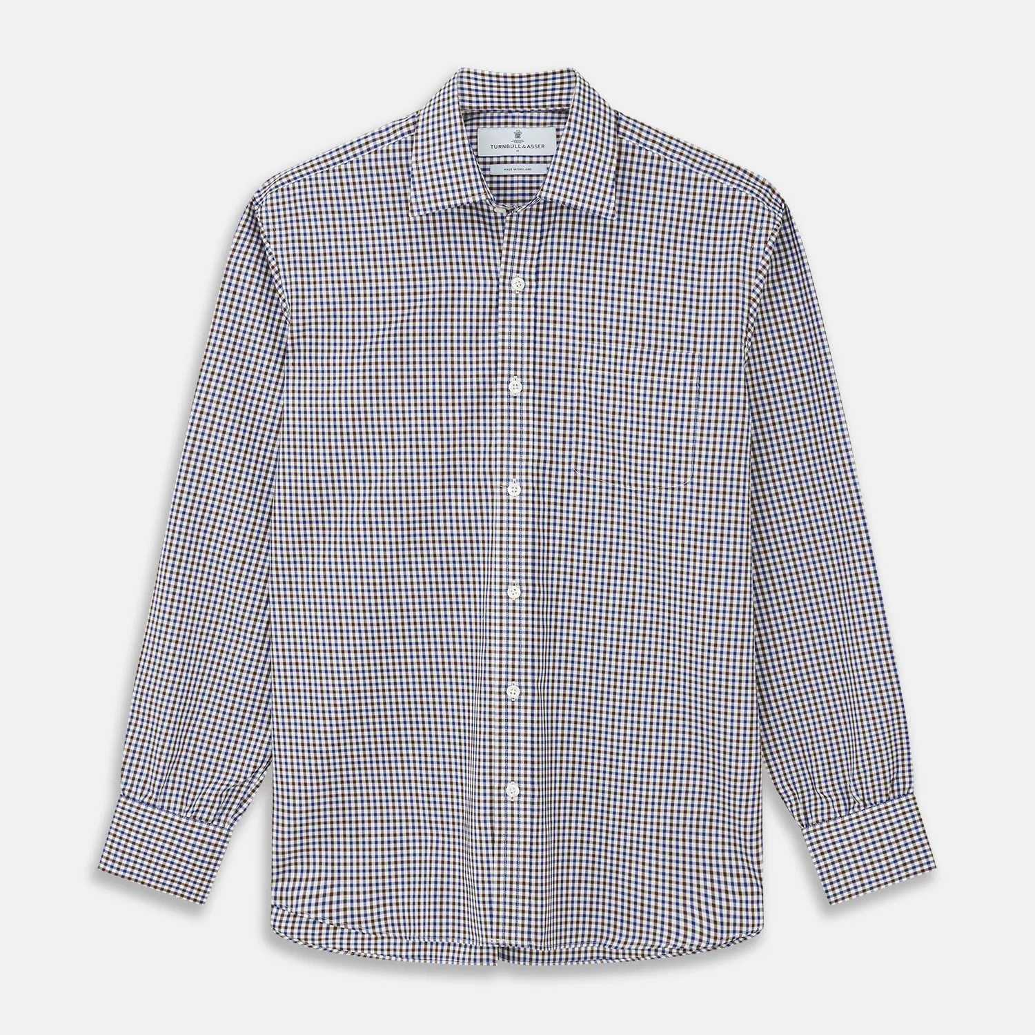 Brown and Blue Cotton Multi Check Weekend Fit Finch Shirt