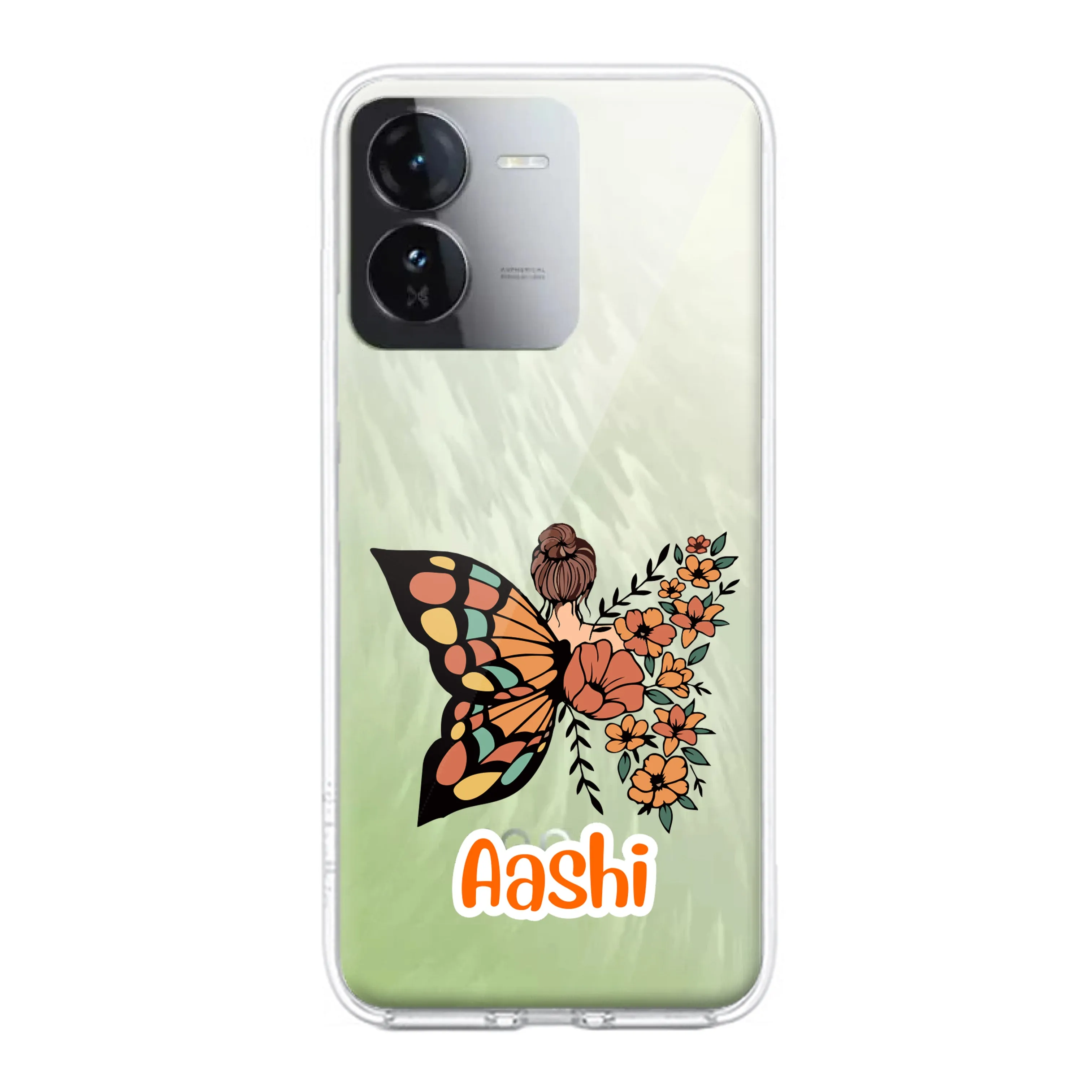 Butterfly  Customize Transparent Silicon Case For iQOO