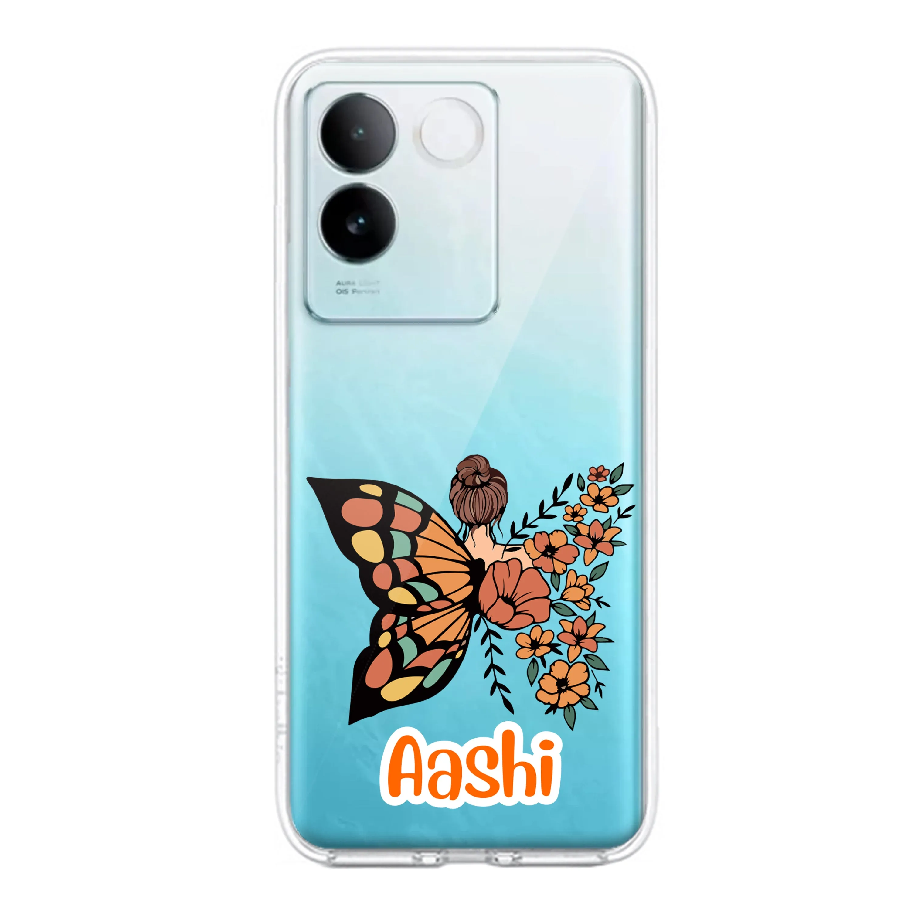 Butterfly  Customize Transparent Silicon Case For iQOO