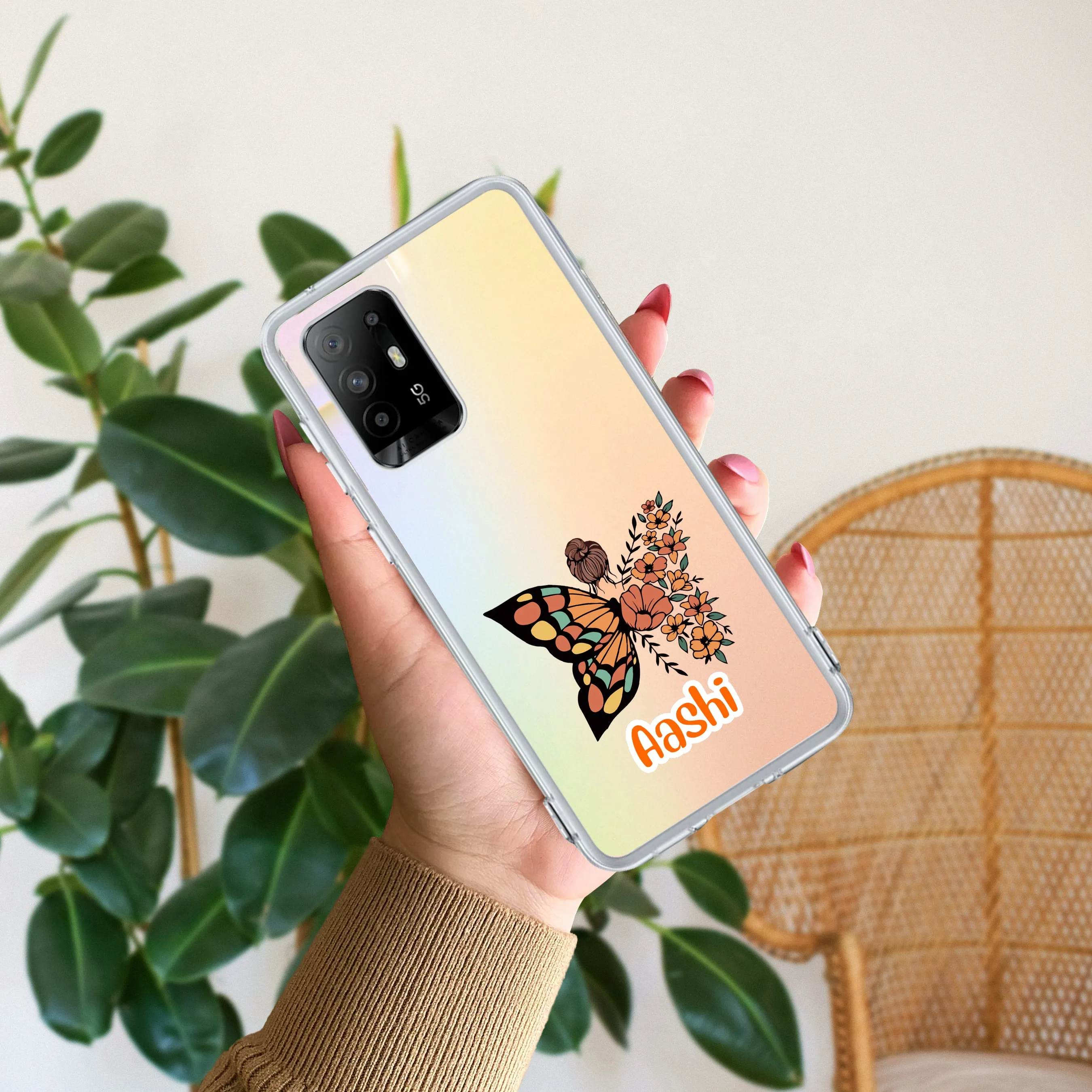 Butterfly  Customize Transparent Silicon Case For Oppo