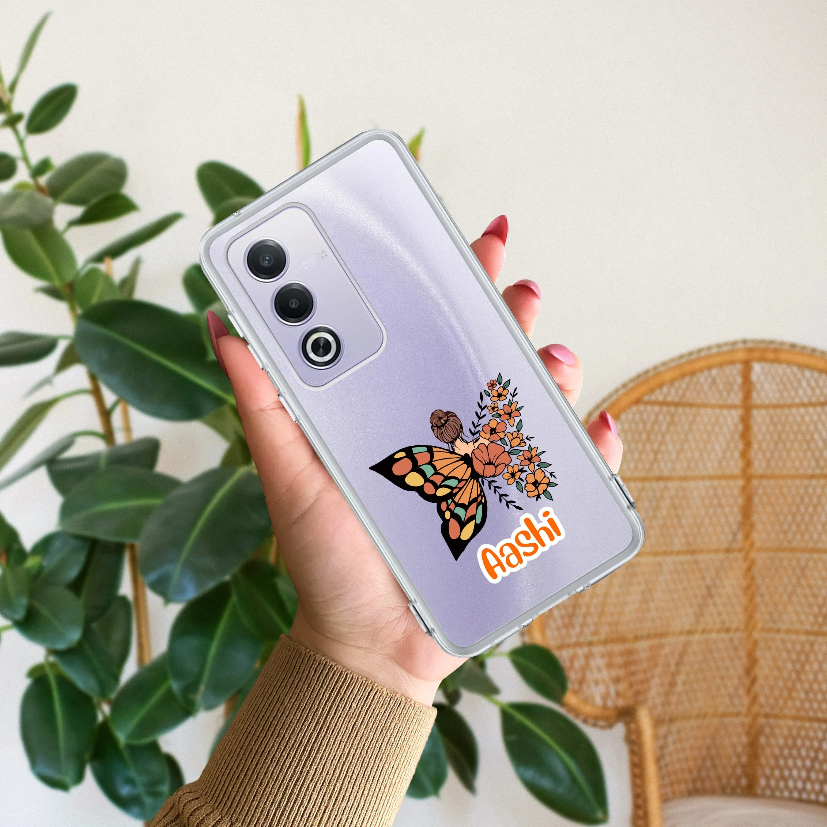 Butterfly  Customize Transparent Silicon Case For Oppo