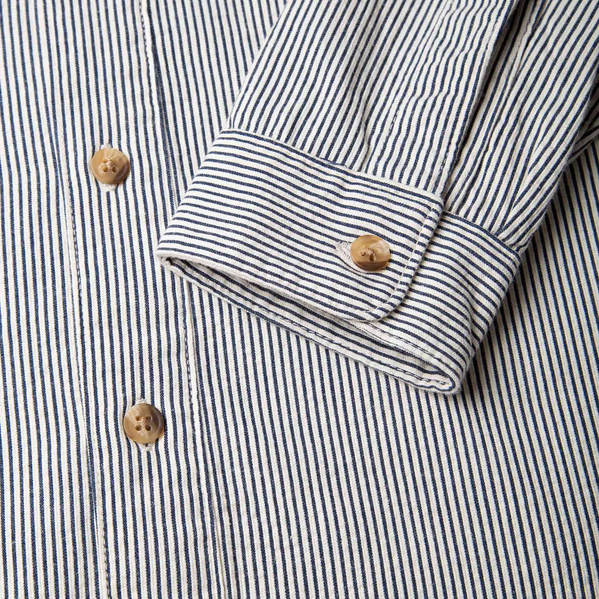 BWS-01 WORK SHIRT 6.5 oz. blue & white cord stripe [C/O]