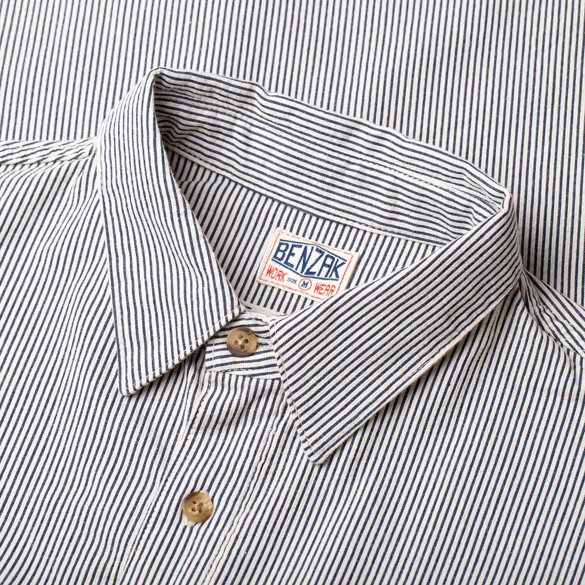 BWS-01 WORK SHIRT 6.5 oz. blue & white cord stripe [C/O]