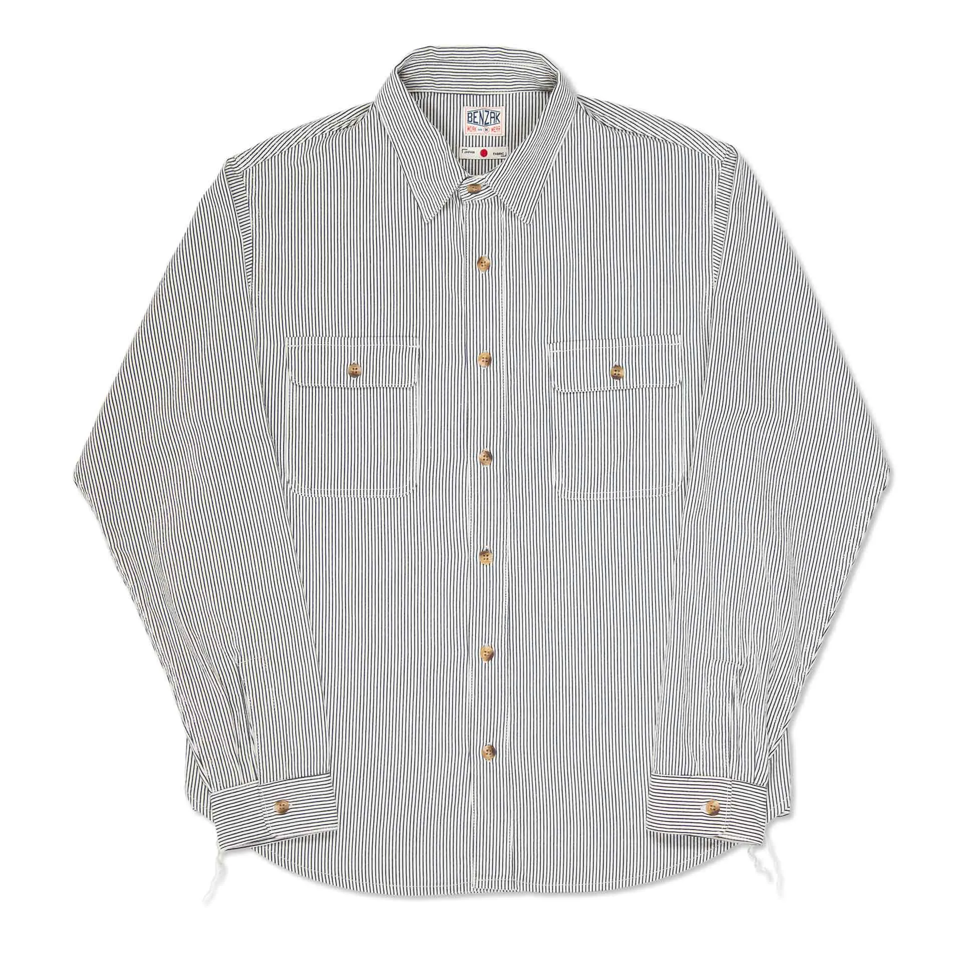 BWS-01 WORK SHIRT 6.5 oz. blue & white cord stripe [C/O]