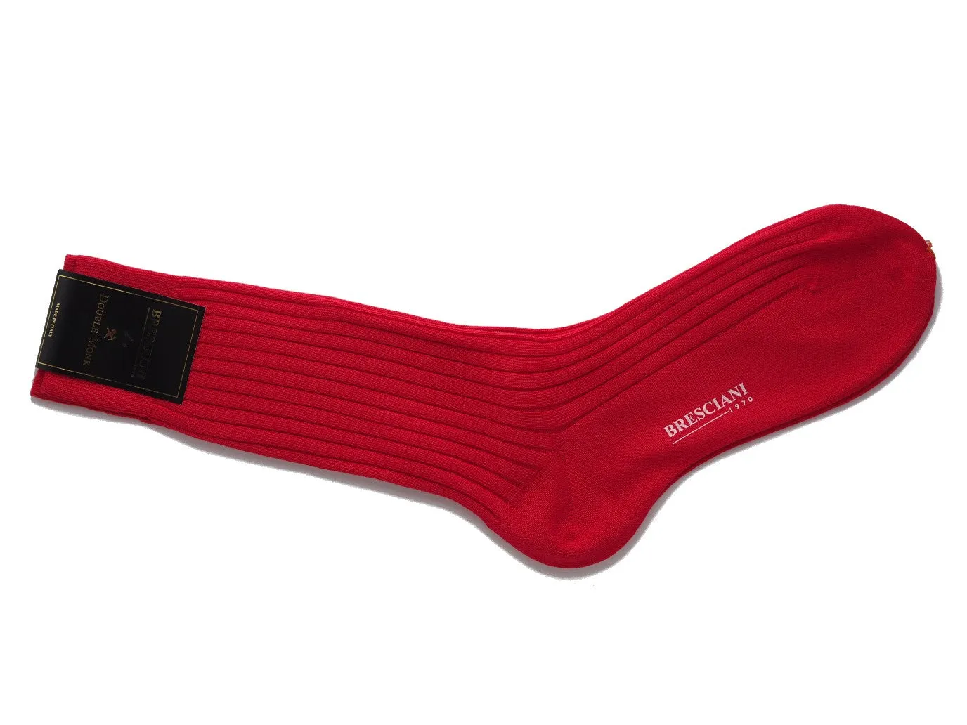 Calf Length Cotton Socks 3-Ply Rosso