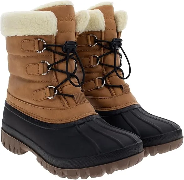 Chooka Women's Warm Insulated Plush Lined Waterproof Mid Calf Winter Snow Boots Tan