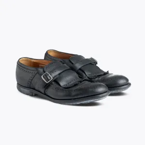 CHURCH AND CO BLACK LEATHER MONK STRAPS SHOES