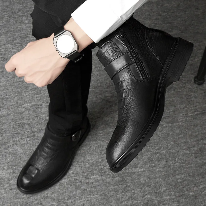 Crocodile Leather Men Boots Shoes