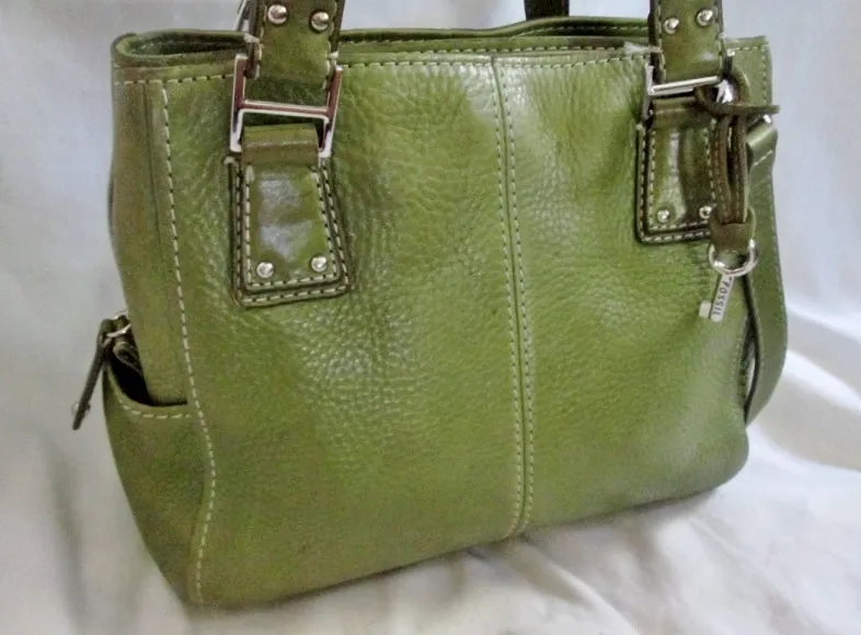 FOSSIL TOTE 75082 tote shoulder leather handbag hobo bag purse GREEN AVOCADO