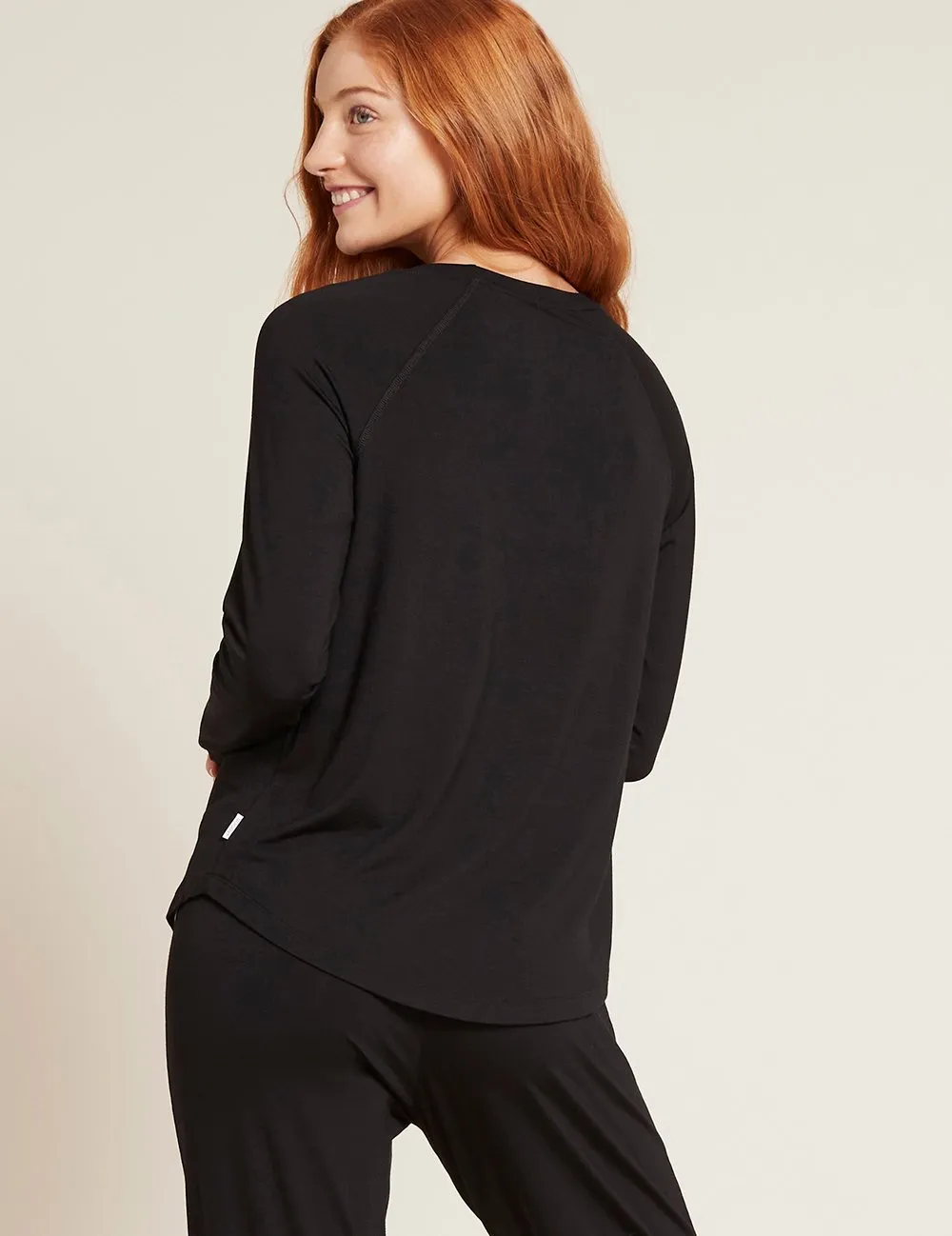 Goodnight Raglan Sleep Top - Black