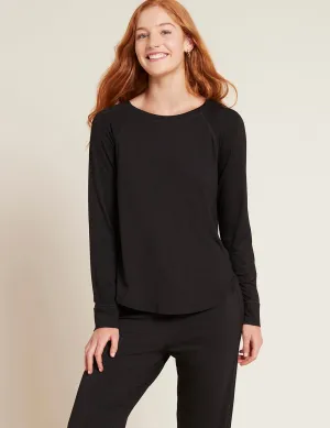 Goodnight Raglan Sleep Top - Black