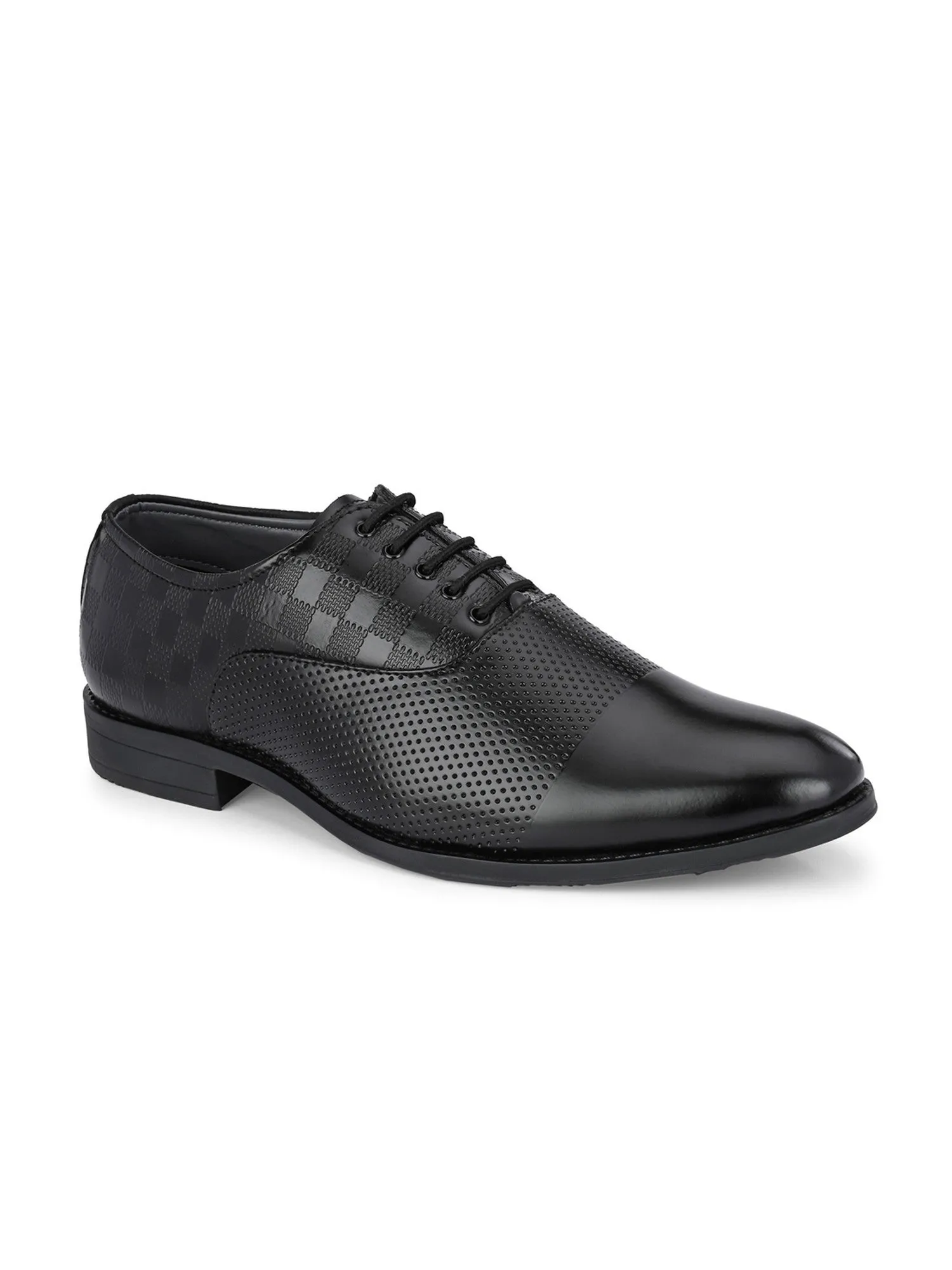 Guava Men's Black Derby Lace Up Semi Formal Shoes (GV15JA809)