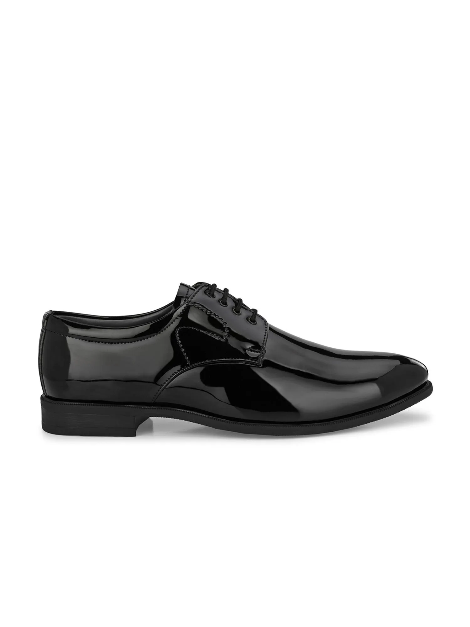 Guava Men's Black Patent Derby Lace Up Formal Shoes (GV15JA820)