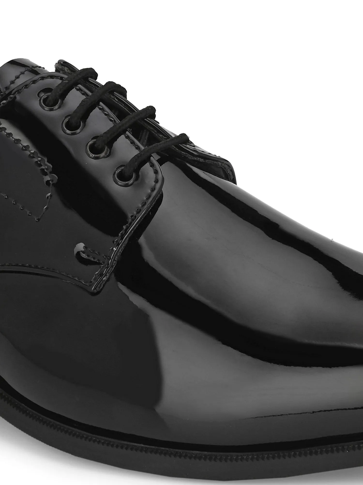 Guava Men's Black Patent Derby Lace Up Formal Shoes (GV15JA820)