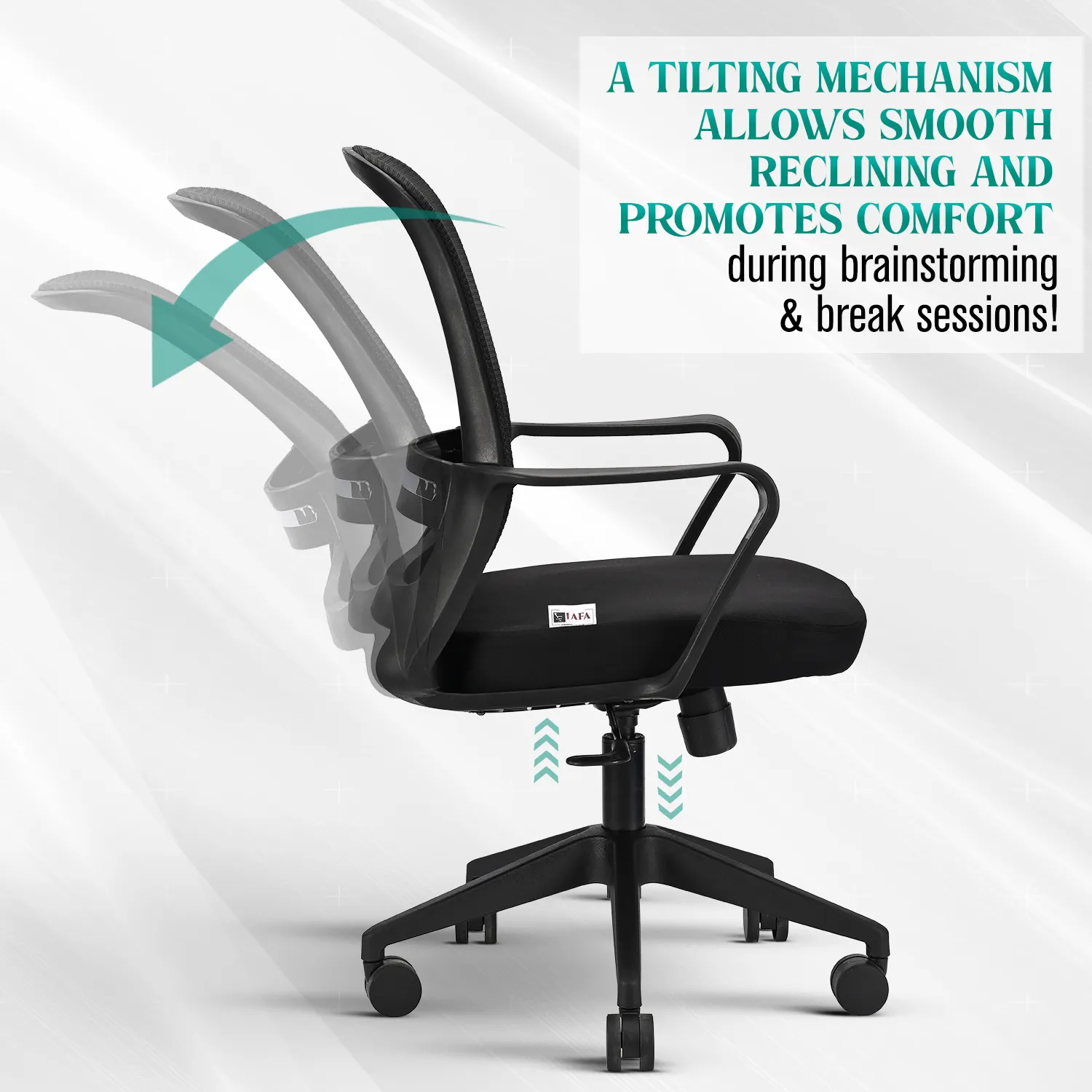 IAFA - Black Rico Mid Back Ergonomic Office Chair