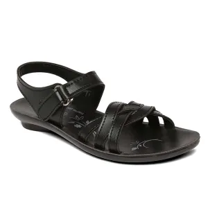 Kids Black P-Toes Sandals