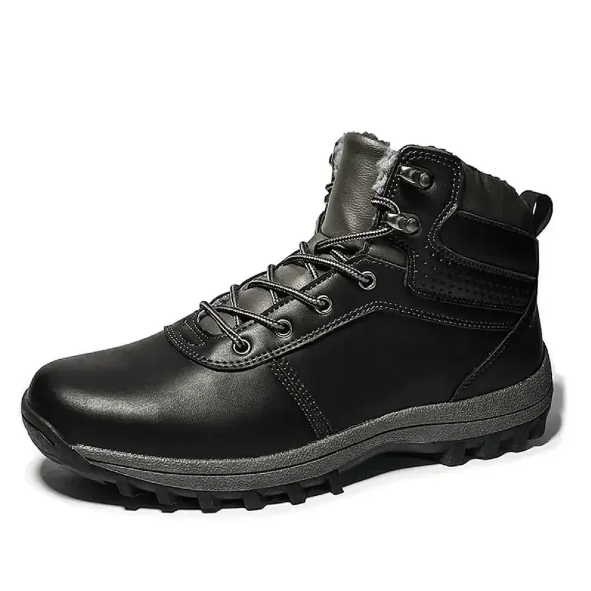 Men's Genuine Leather Fur Plus Winter Warm Snow Boot