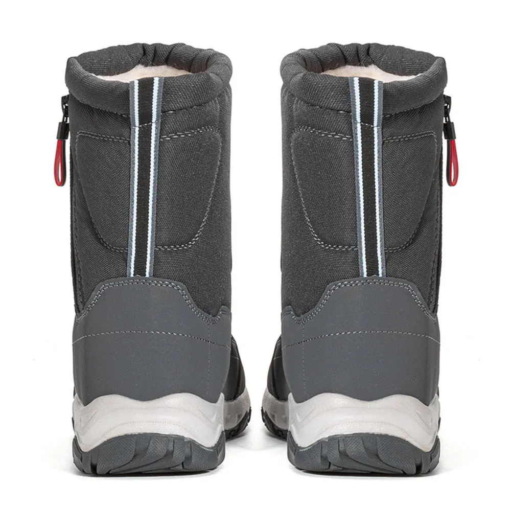 Men's winter snow boots side zip, waterproof, non-slip, wear-resistant, thick and velvety warm