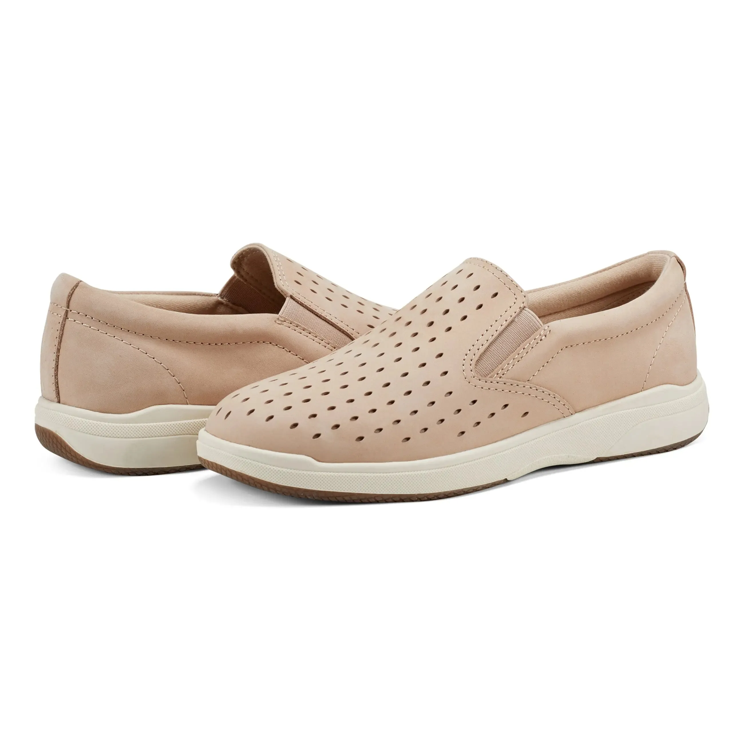 Nel Laser Cut Round Toe Casual Slip-on Sneakers