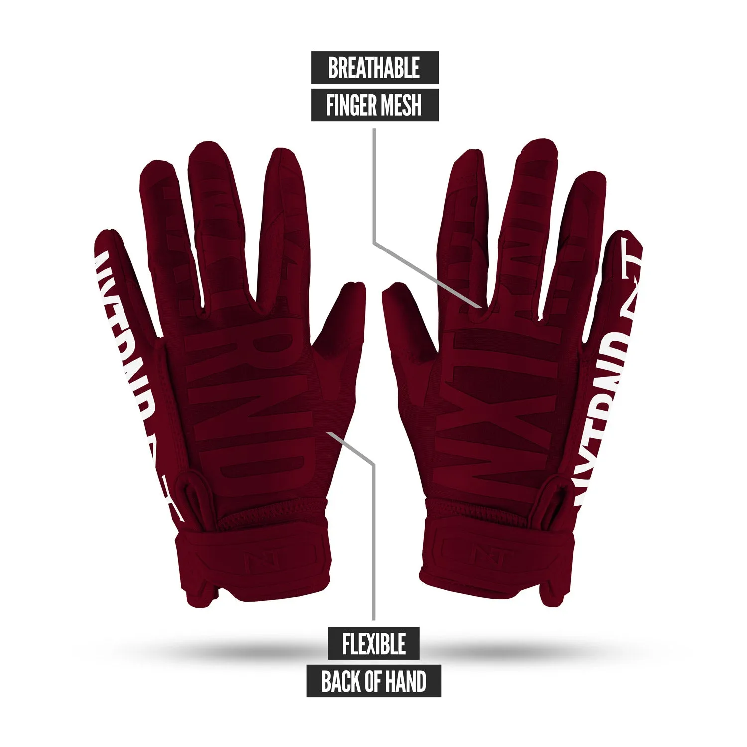 NXTRND G1® Football Gloves Maroon