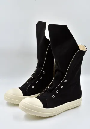 RICK OWENS DRKSHDW DU01D18O6 CB BOOT SNEAKERS BLACK/MILK