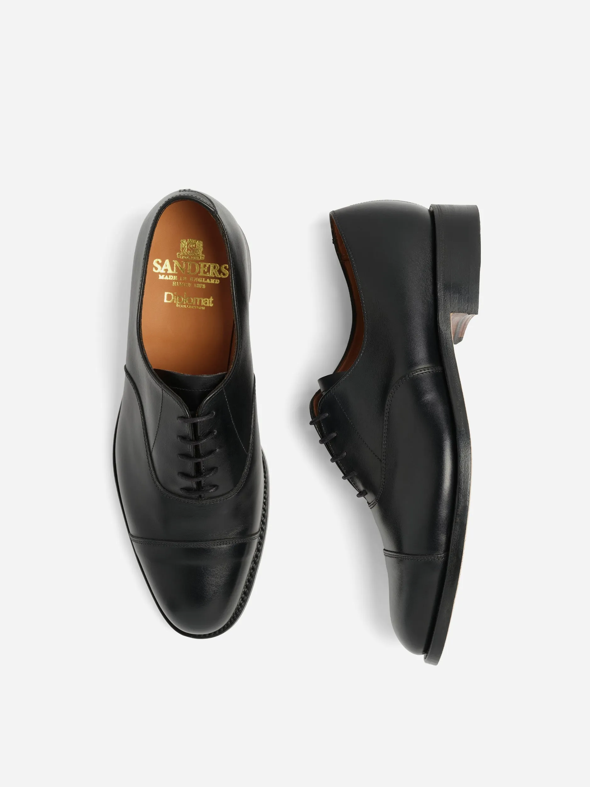 Sanders Stockholm Calf Cap Oxford Black