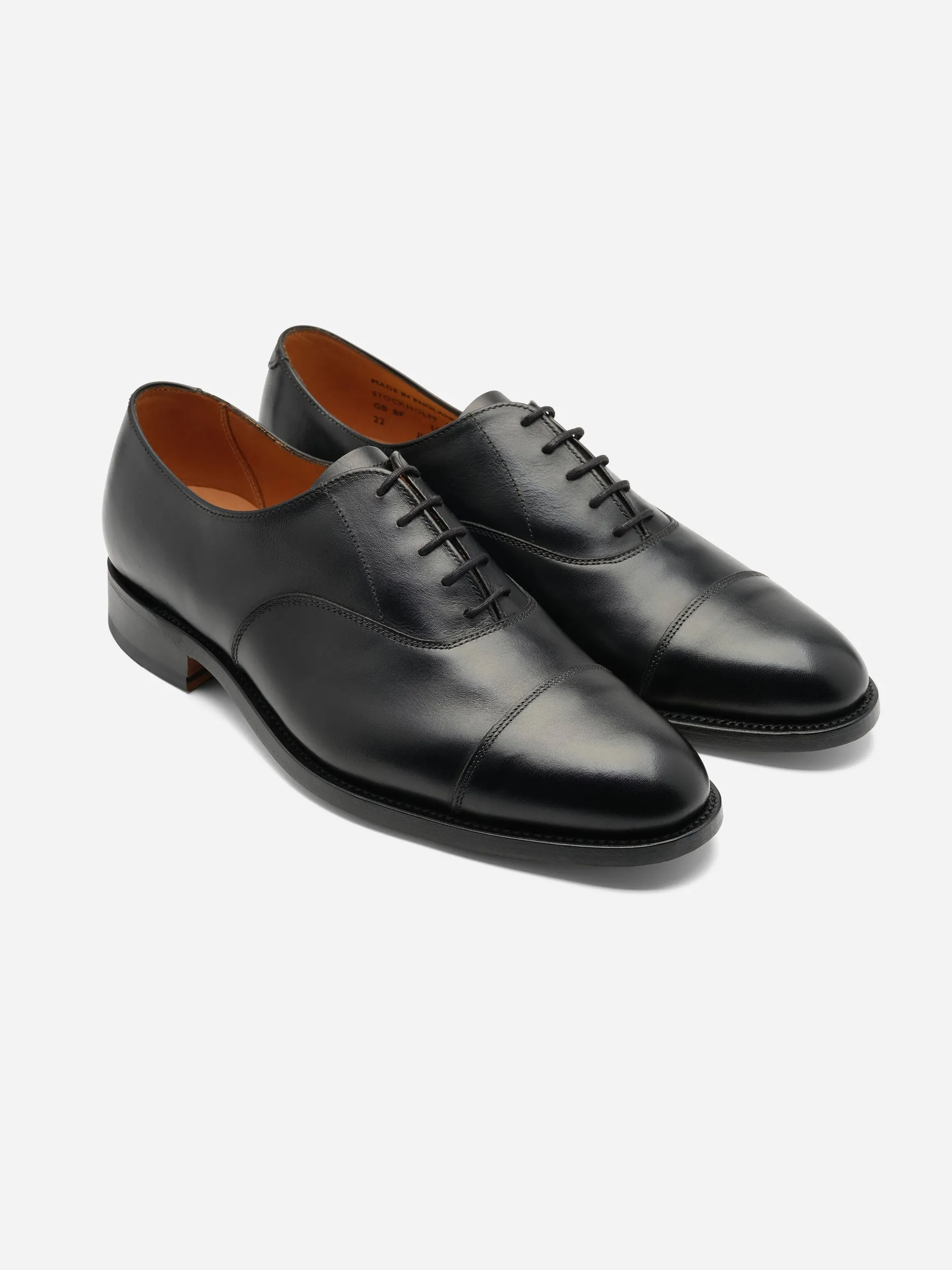 Sanders Stockholm Calf Cap Oxford Black